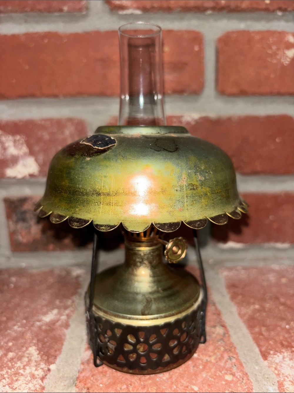 Vintage 8” Miniature Oil Lamp